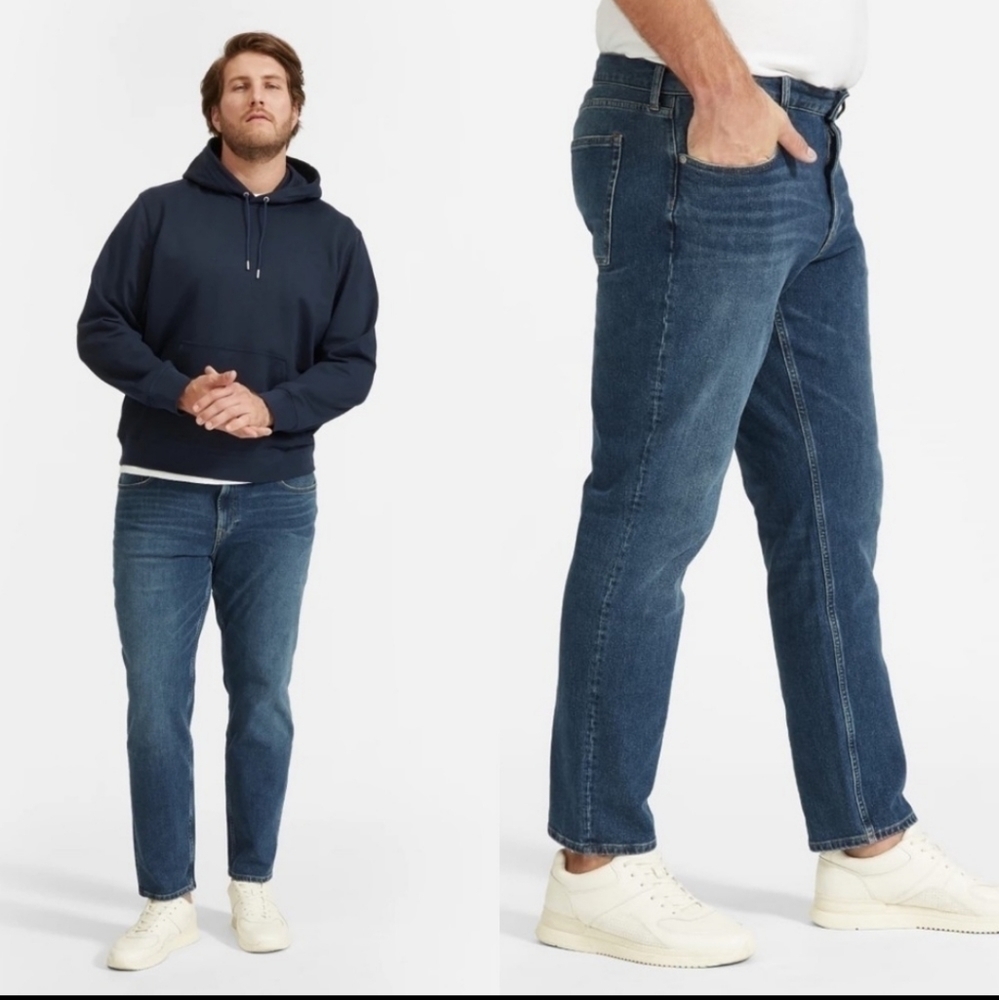 Everlane Uniform The Athletic 31×30 4-Way Stretch Organic Jean Dark Blue…